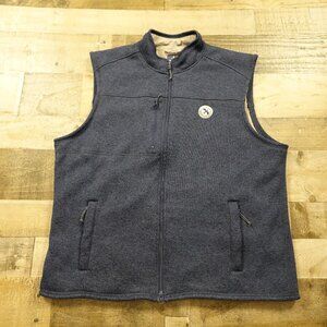 Johnnie-O Wes Zip Front Fleece Vest - Wake Blue - Men's XL